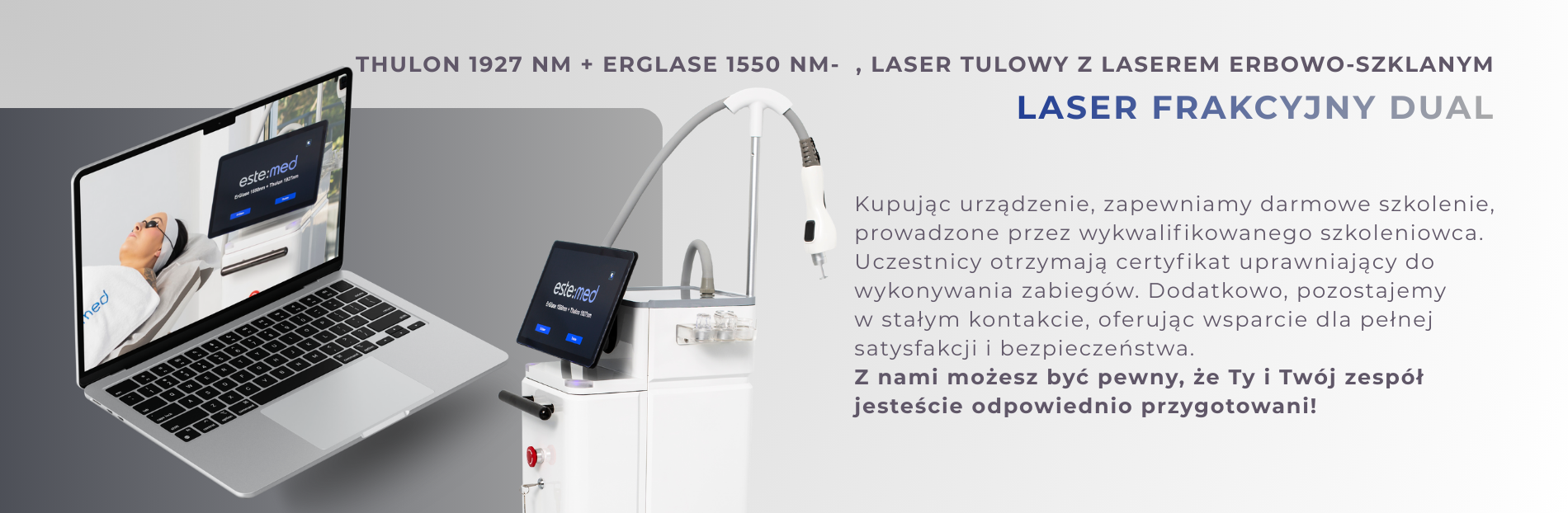 Thulon 1927 nm + ErGlase 1550 nm- laser frakcyjny DUAL , laser tulowy z laserem erbowo-szklanym 31