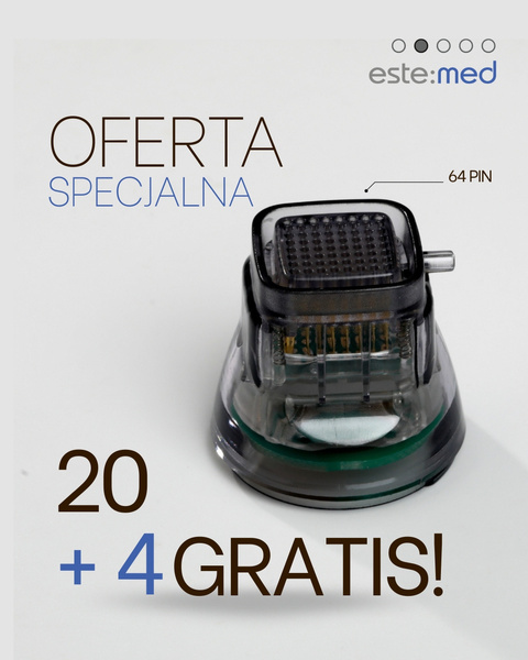 Zestaw Kartridż do RF mikroigłowy 64 pin izolowany 20 + 4 GRATIS