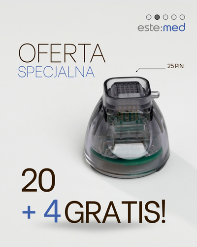 Zestaw Kartridż do RF mikroigłowy 25 pin izolowany 20 + 4 GRATIS