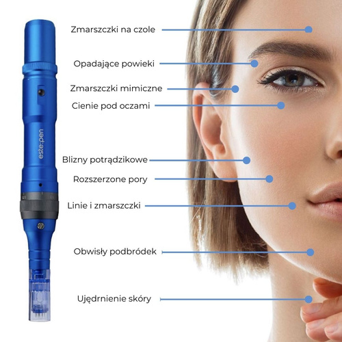 ZESTAW Este:pen Professional Microneedling System- urządzenie do mezoterapii mikroigłowej + 50 sz kartridży