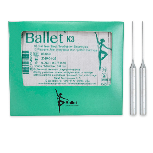 Igła Ballet K3 0,075 mm – precyzyjna igła izolowana do elektrokoagulacji i elektrolizy 1 sz.