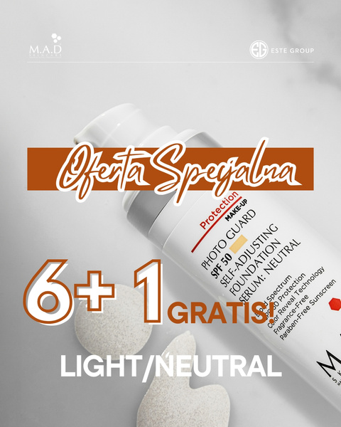 Zestaw PHOTO GUARD SPF 50 SELF ADJUSTING FOUNDATION SERUM LIGHT/NEUTRAL- FILTR + PODKŁAD 30 ML 6 + 1 GRATIS